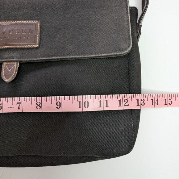 Lauren Ralph Lauren Canvas Shoulder Bag Black - Picture 10 of 14